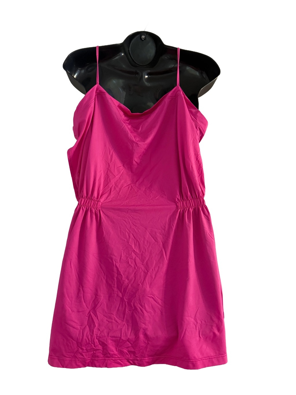Bright Fuchsia Spaghetti Strap Swim Top/Short Dress - Picture 3 of 4